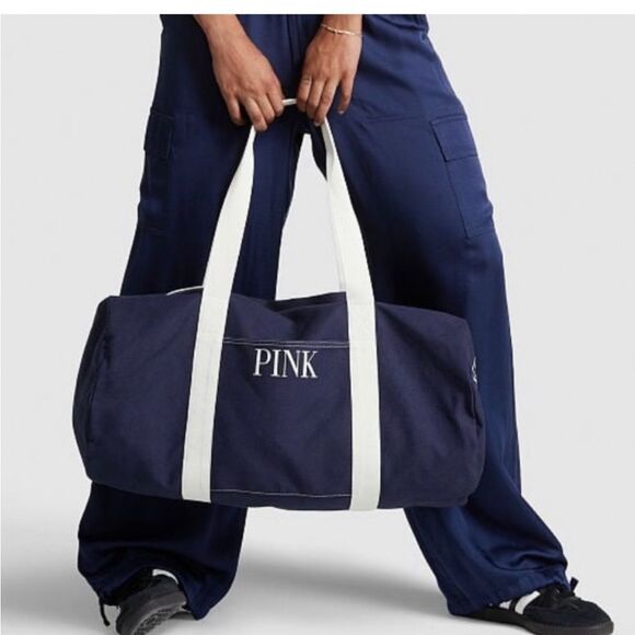 NWT PINK Victoria's Secret Canvas Duffle Bag - Picture 2 of 7